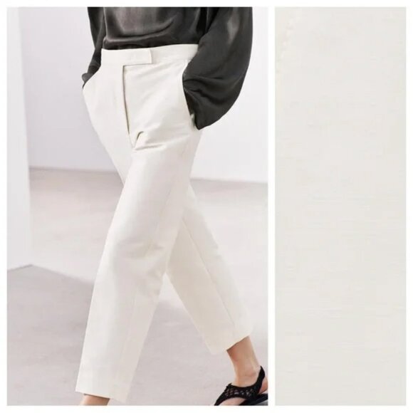 Zara NEW Ecru ZW Collection 100% Cotton Pants NWT Size S - Picture 2 of 11